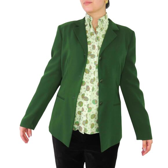 Alexander's 1970s Vintage Green Paisley Retro Button Down Blouse Medium - Picture 3 of 7